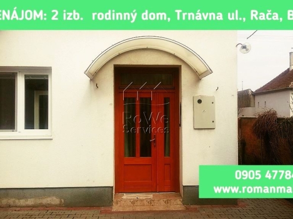 PRENAJATÉ: 2 izb. rodinný dom, Trávna ul., Rača, Bratislava III 2961